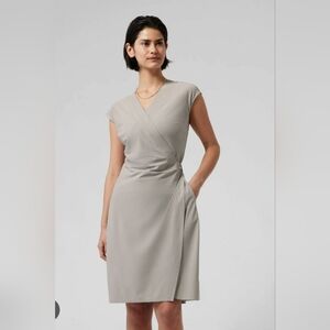 Athleta Light Gray Midi Wrap Dress
